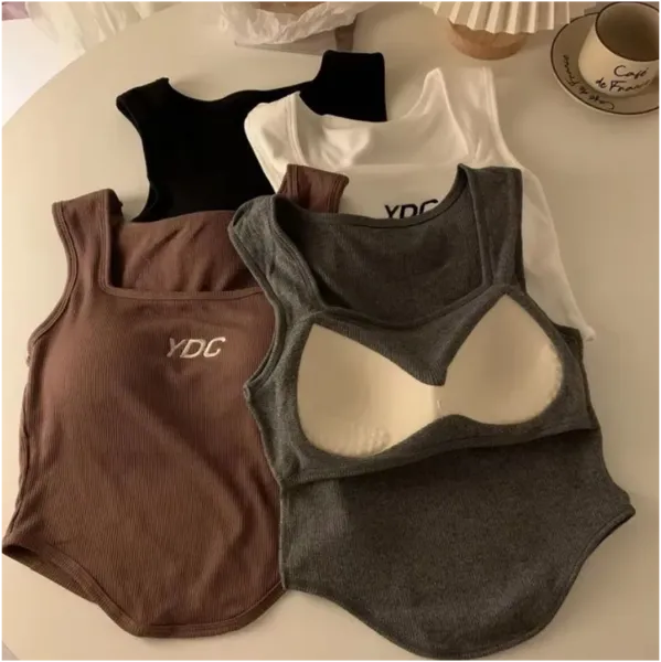YDC Printed Cotton Casual Tank Top For Women - Free Size